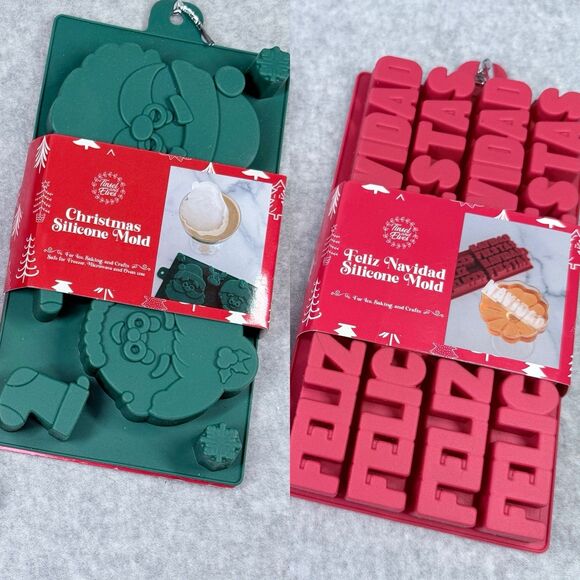 Small Christmas Silicone Molds Candy Chocolate Ice Cube Jello Soap Cake Crafts - Picture 1 of 9